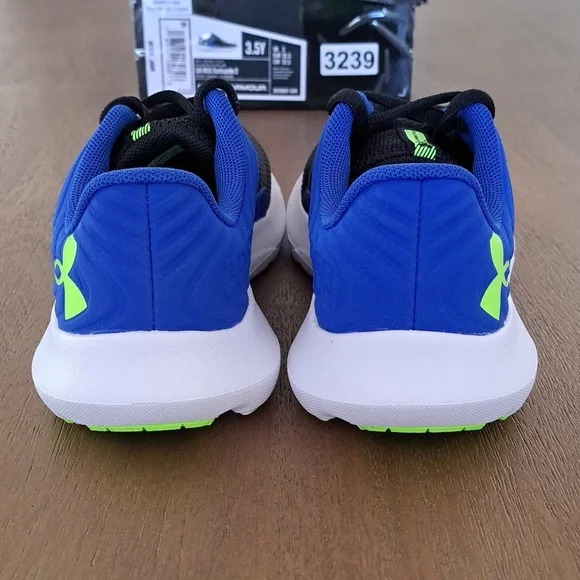 Under Armour Kids' Outhustle 2 Shoes - Color: Black/Blue/Green - Size: 3.5Y - Picture 5 of 9